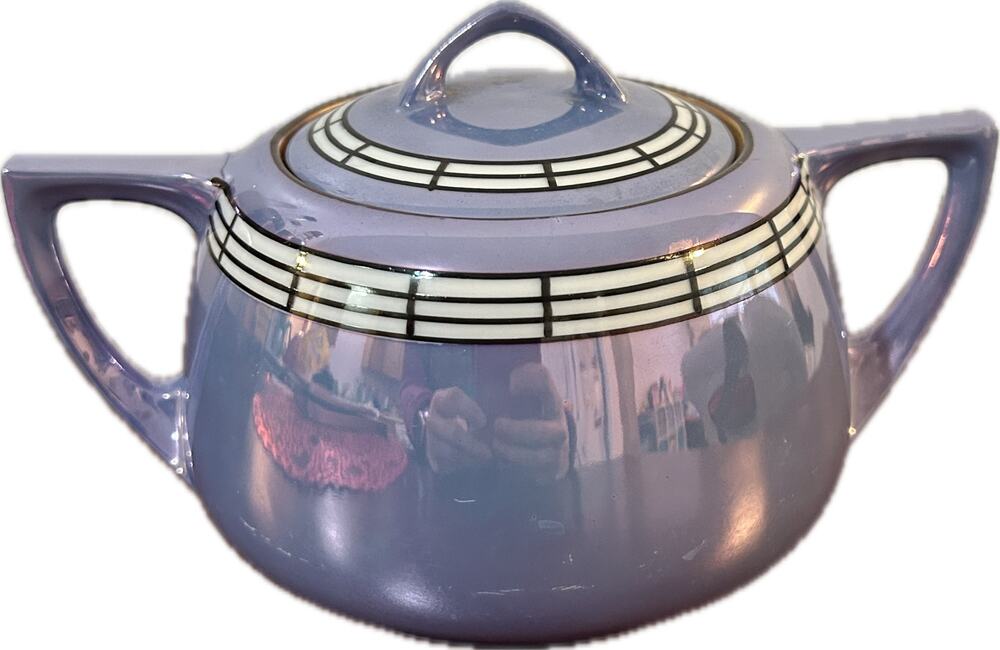 Vintage Luster Periwinkle Sugar Bowl Made in Japan